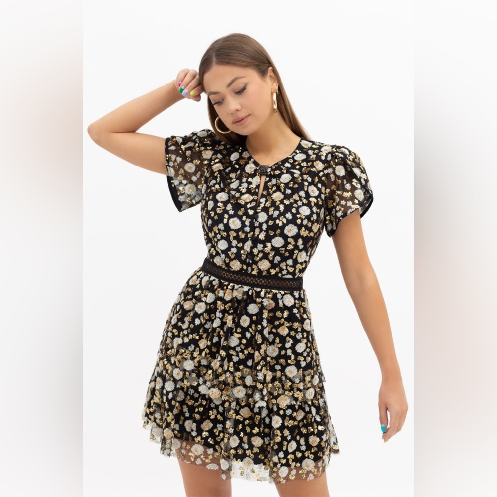New Self-Portrait Sequined Mini Dress - Picture 3 of 14